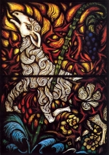 Ostersprung des Lammes, Fenster in der Pfarrkirche St. Ludwig, Saarlouis (1982)