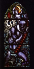 Christopherus, Fenster in der Pfarrkirche St. Ludwig, Saarlouis (1991)