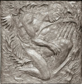 König David, Altarrelief, Bronze, St. Ludwig, Spiesen-Elversberg (1997)